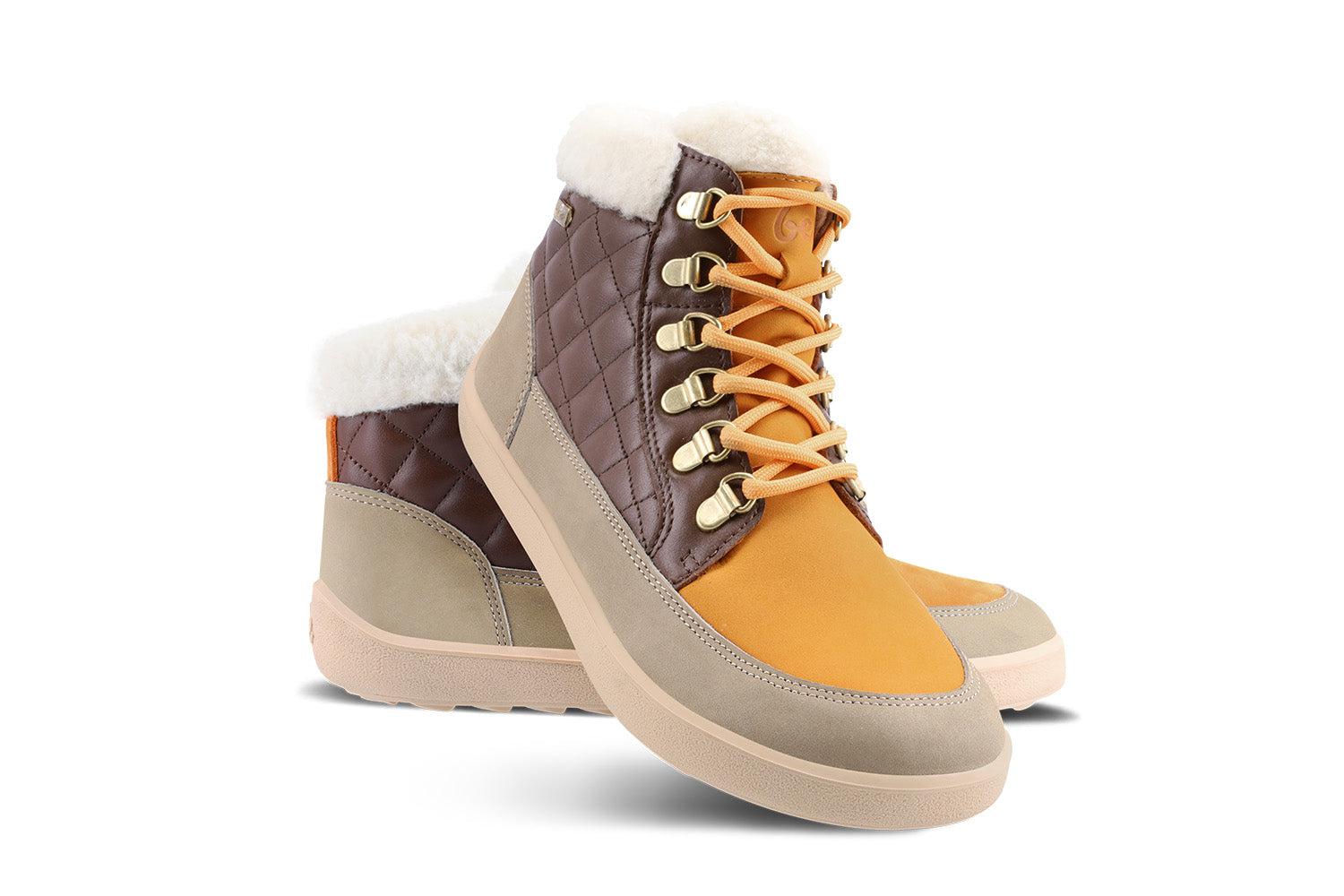 Be Lenka - Olivia Taupe, Dark Brown & Orange - Botas barefoot-Be Lenka-Cacles Barefoot-Tienda de calzado barefoot respetuoso minimalista