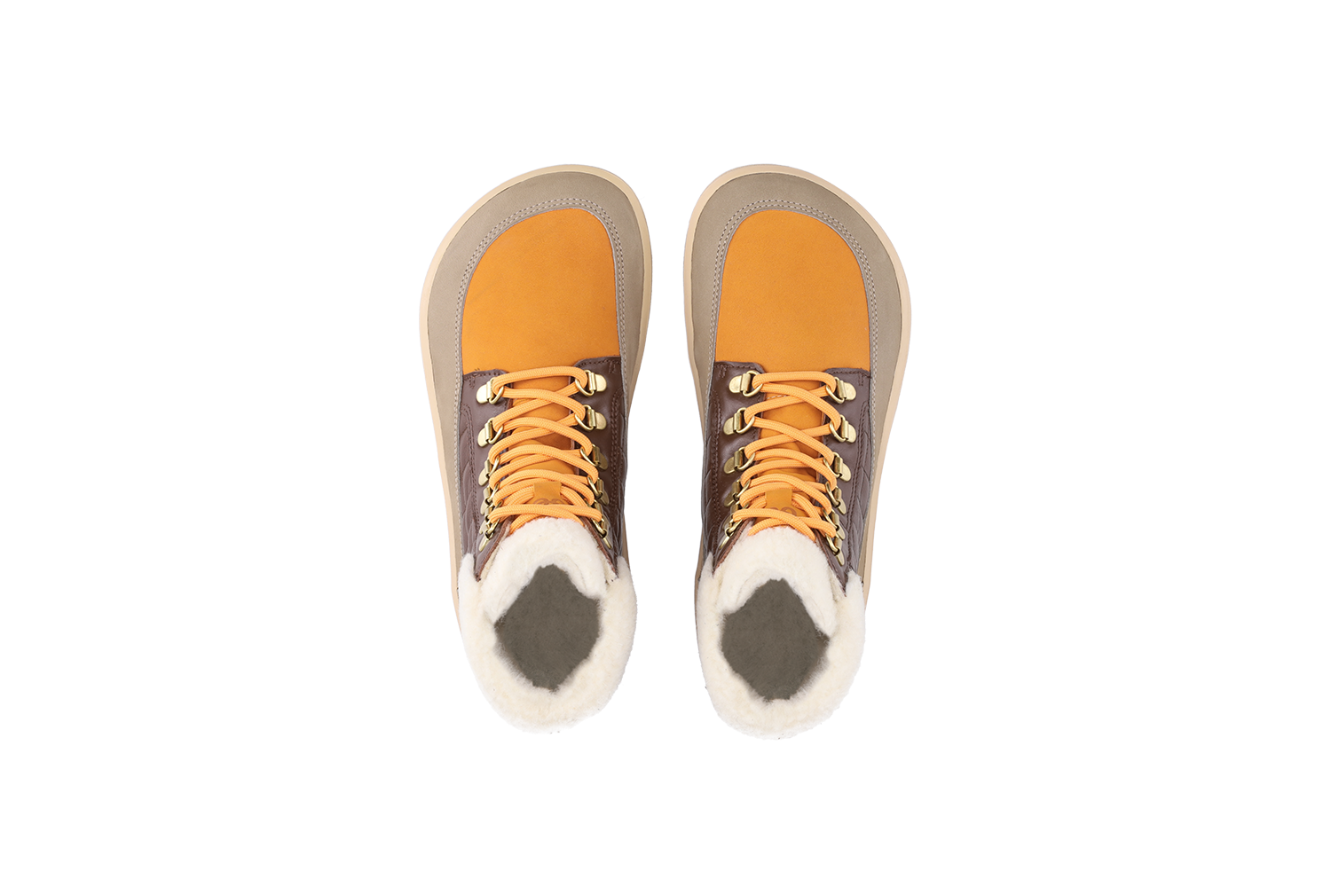 Be Lenka - Olivia Taupe, Dark Brown & Orange - Botas barefoot-Be Lenka-Cacles Barefoot-Tienda de calzado barefoot respetuoso minimalista
