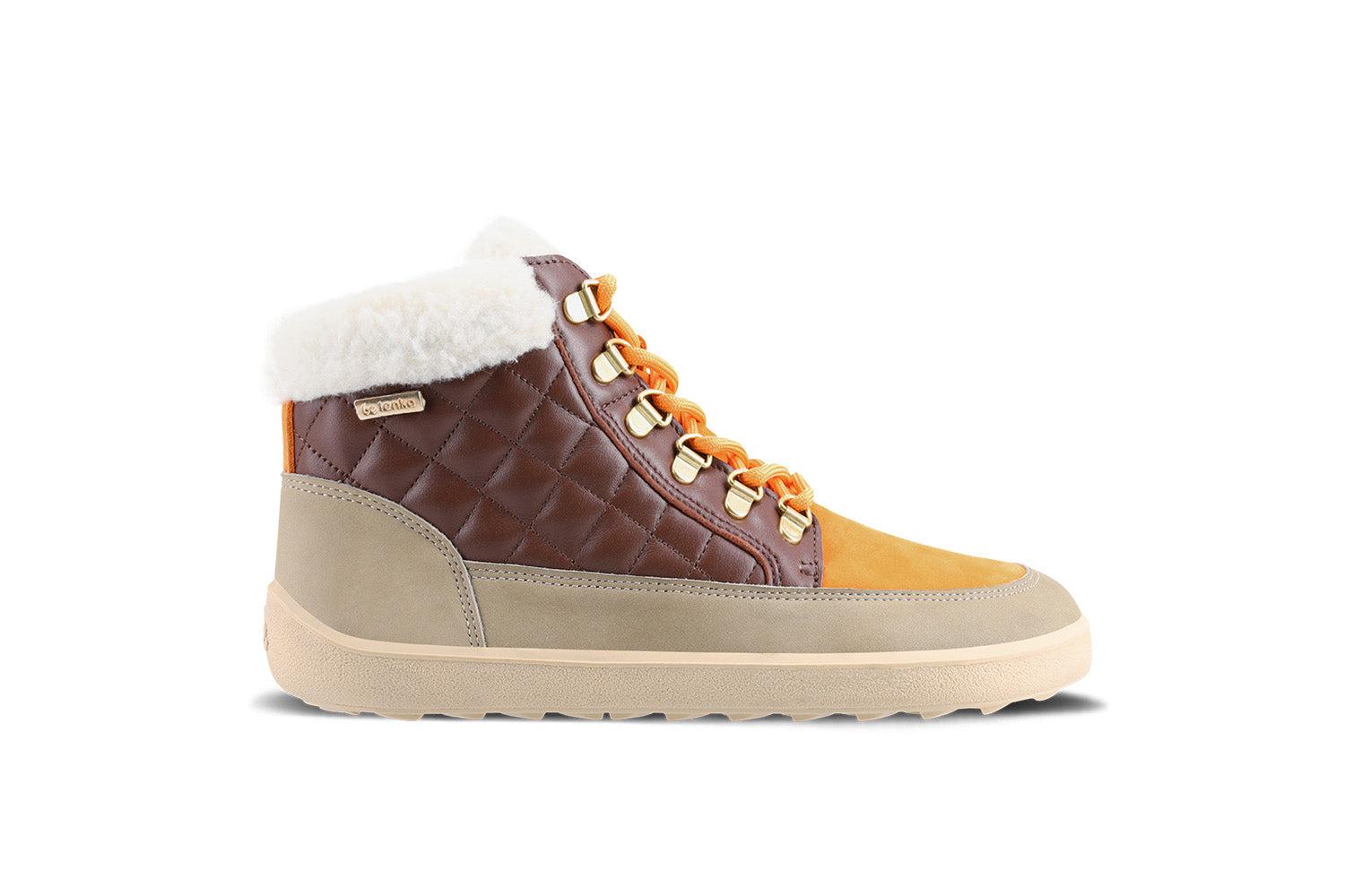 Be Lenka - Olivia Taupe, Dark Brown & Orange - Botas barefoot-Be Lenka-Cacles Barefoot-Tienda de calzado barefoot respetuoso minimalista