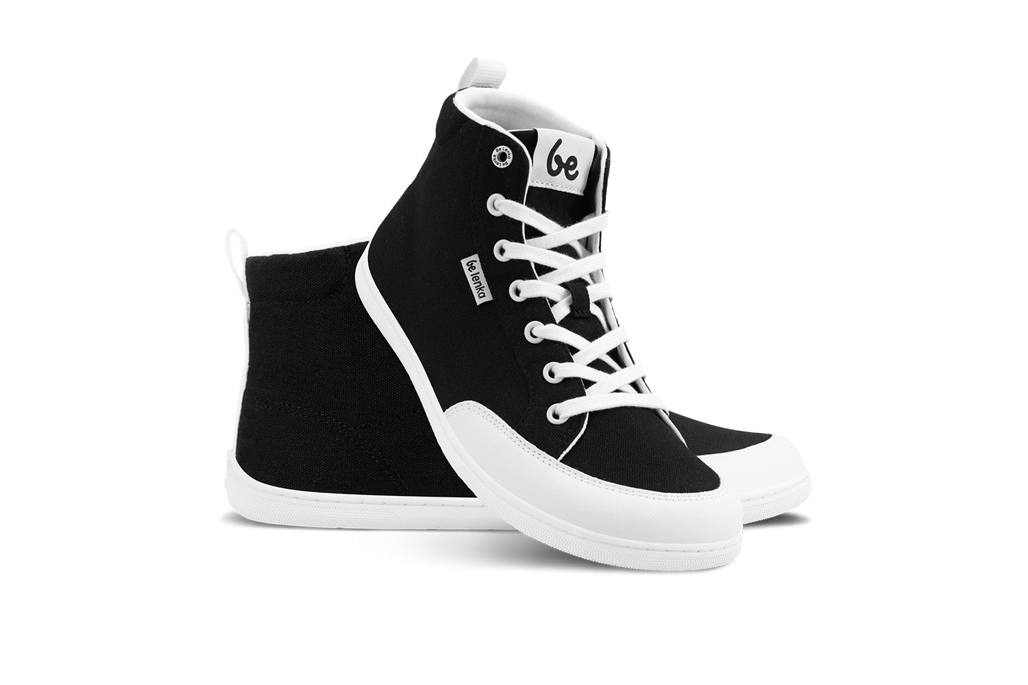 Be Lenka - Rebound High Top Black & White - Lonetas barefoot-Be Lenka-Cacles Barefoot-Tienda de calzado barefoot respetuoso minimalista