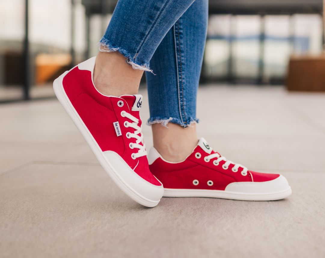 Be Lenka - Rebound Red & White - Lonetas barefoot-Be Lenka-Cacles Barefoot-Tienda de calzado barefoot respetuoso minimalista