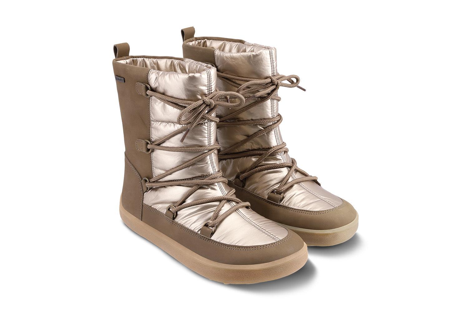 Be Lenka - Snowfox Woman Champagne & Brown - Botines de invierno barefoot-Be Lenka-Cacles Barefoot-Tienda de calzado barefoot respetuoso minimalista