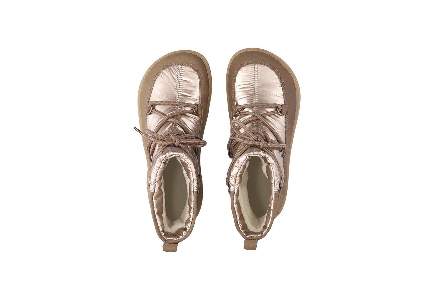 Be Lenka - Snowfox Woman Champagne & Brown - Botines de invierno barefoot-Be Lenka-Cacles Barefoot-Tienda de calzado barefoot respetuoso minimalista