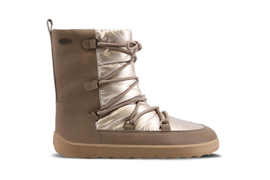 Be Lenka - Snowfox Woman Champagne & Brown - Botines de invierno barefoot-Be Lenka-Cacles Barefoot-Tienda de calzado barefoot respetuoso minimalista