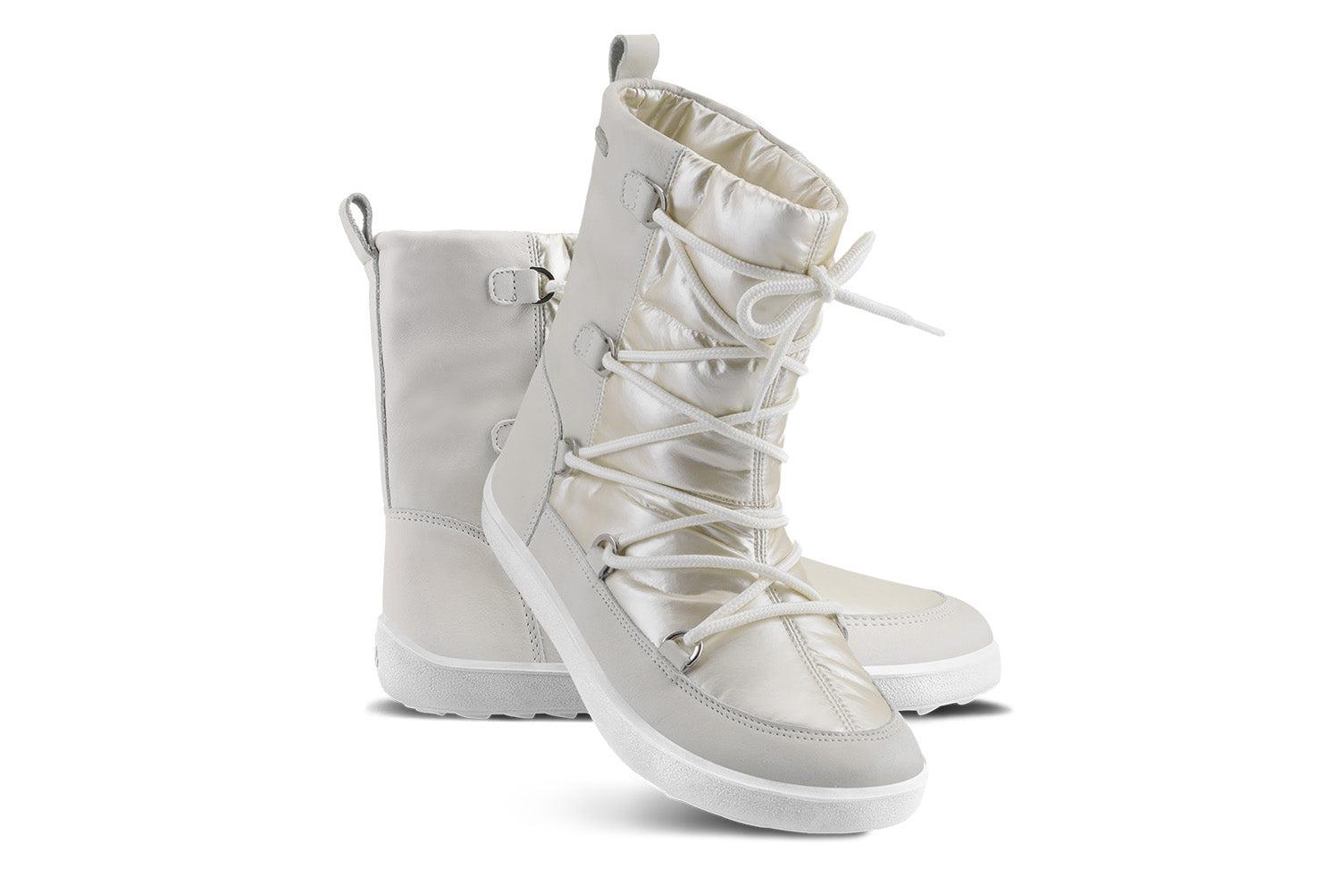 Be Lenka - Snowfox Woman Pearl White - Botines de invierno barefoot-Be Lenka-Cacles Barefoot-Tienda de calzado barefoot respetuoso minimalista