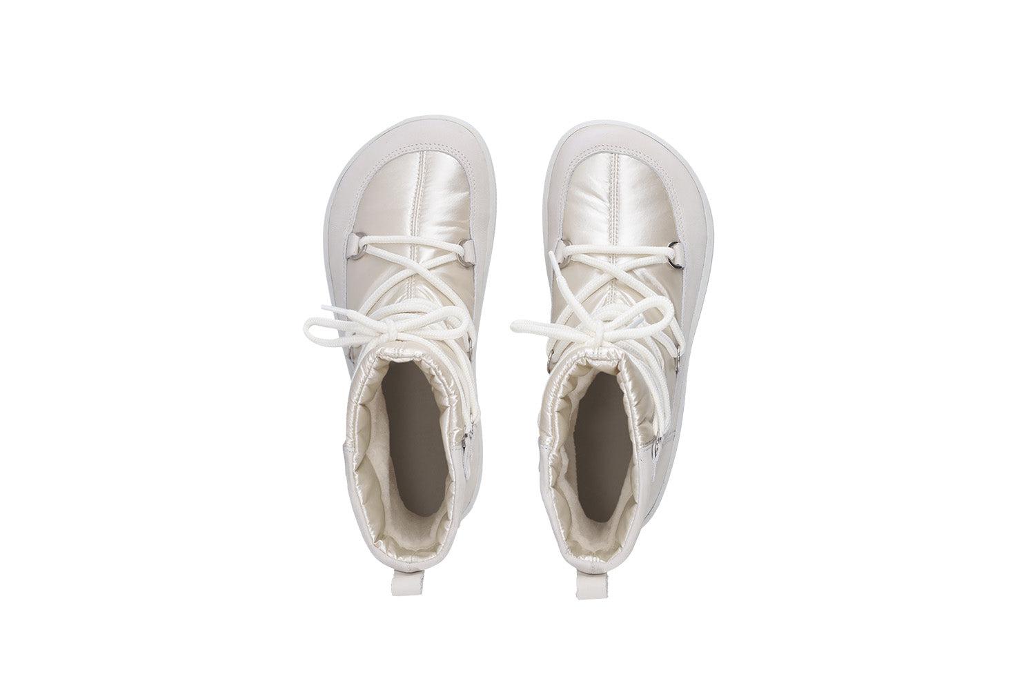 Be Lenka - Snowfox Woman Pearl White - Botines de invierno barefoot-Be Lenka-Cacles Barefoot-Tienda de calzado barefoot respetuoso minimalista