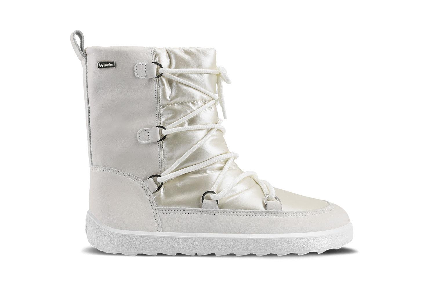 Be Lenka - Snowfox Woman Pearl White - Botines de invierno barefoot-Be Lenka-Cacles Barefoot-Tienda de calzado barefoot respetuoso minimalista
