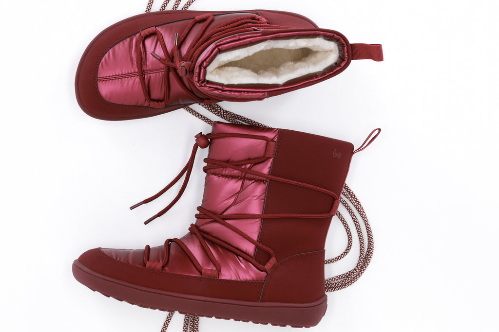 Be Lenka - Snowfox Mulher Vegan Borgonha - Botins de inverno barefoot