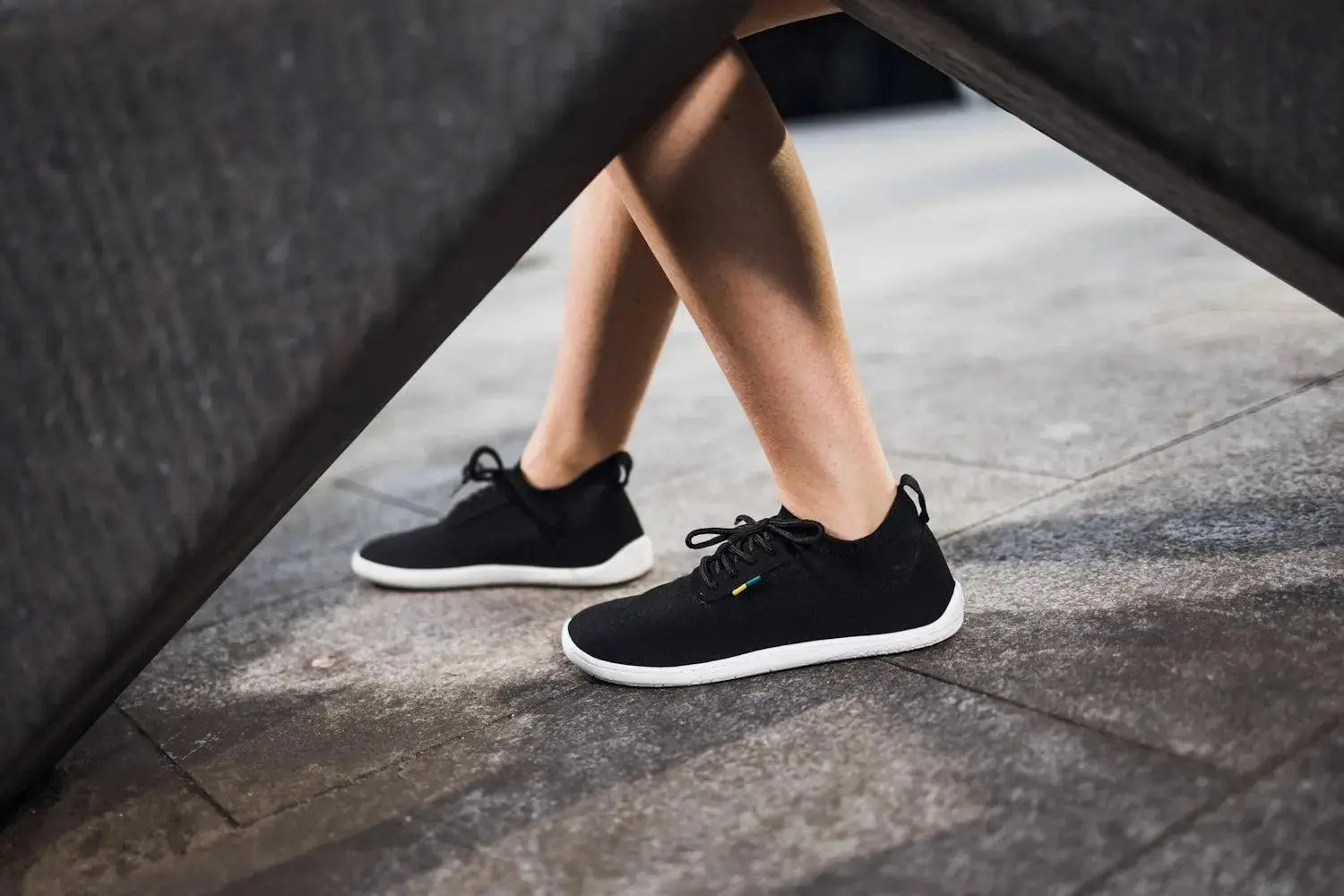 Be Lenka - Stride Black & White- Zapatillas barefoot unisex negras