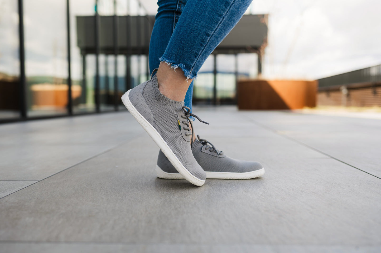 Be Lenka - Stride Grey & White - Deportivas barefoot-Be Lenka-Cacles Barefoot-Tienda de calzado barefoot respetuoso minimalista