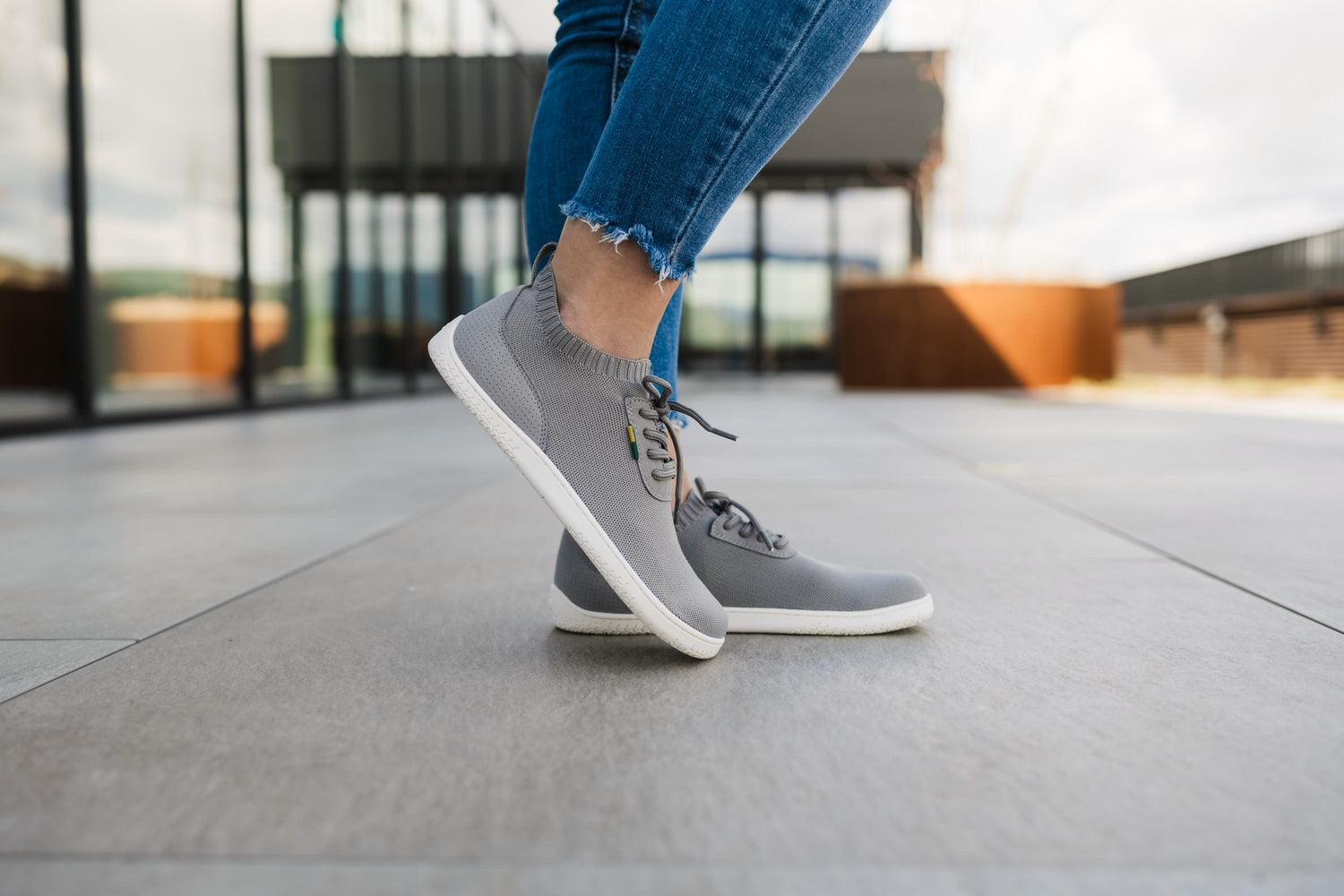 Be Lenka - Stride Grey & White - Deportivas barefoot-Be Lenka-Cacles Barefoot-Tienda de calzado barefoot respetuoso minimalista