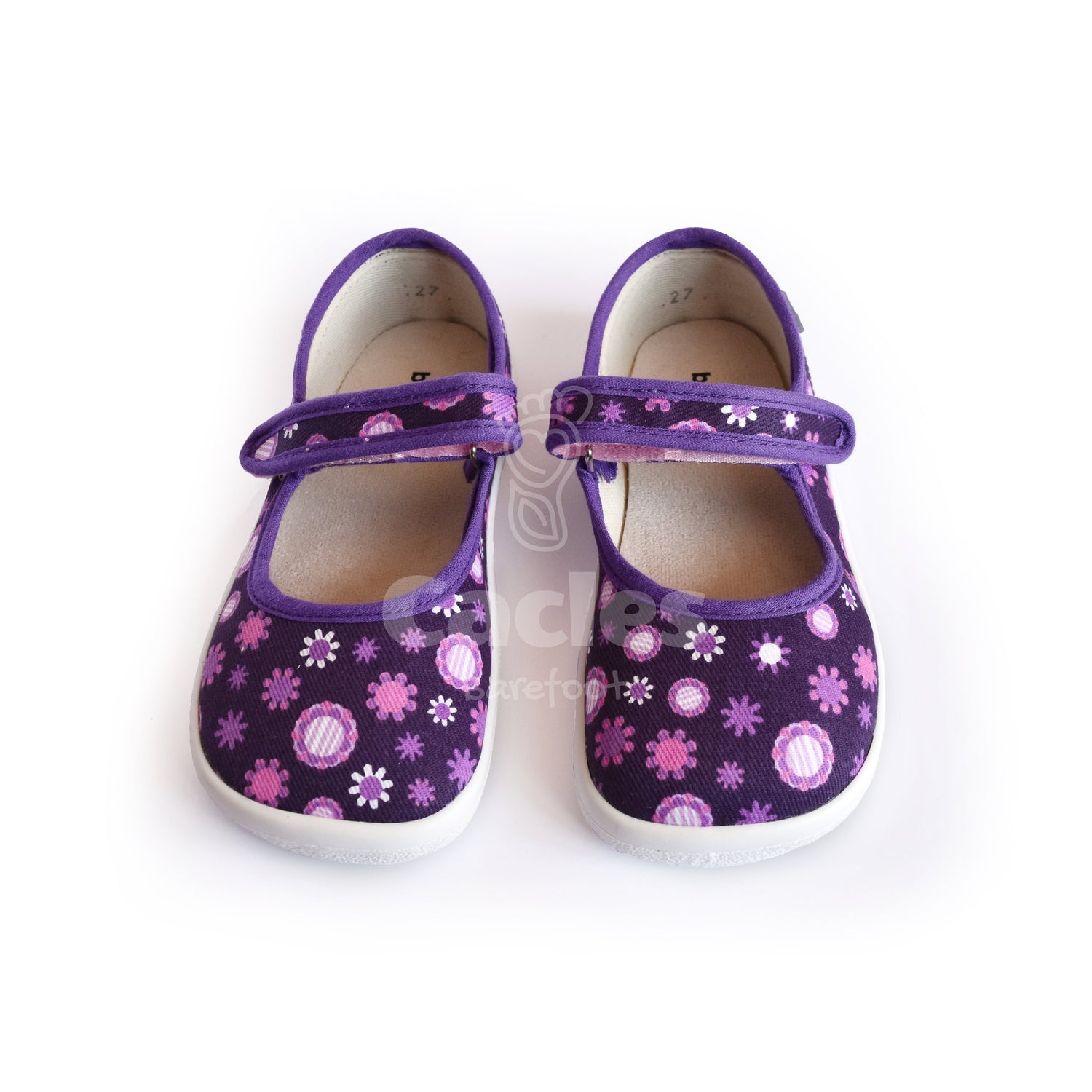 Beda - BF 0001/BA Violet Flowers - Merceditas Respetuosas-Beda-Cacles Barefoot-Tienda de calzado barefoot respetuoso minimalista