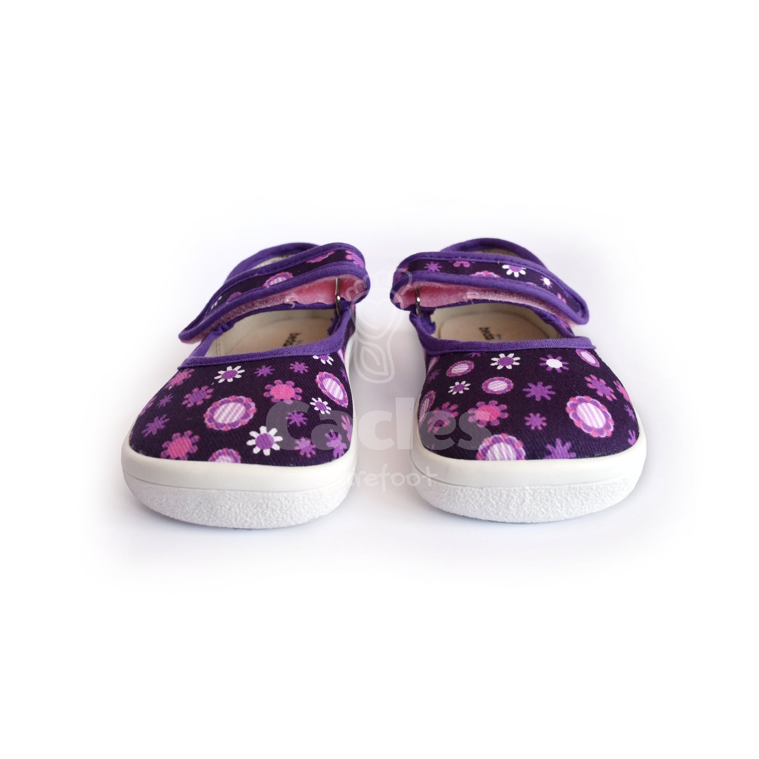 Beda - BF 0001/BA Violet Flowers - Merceditas Respetuosas-Beda-Cacles Barefoot-Tienda de calzado barefoot respetuoso minimalista