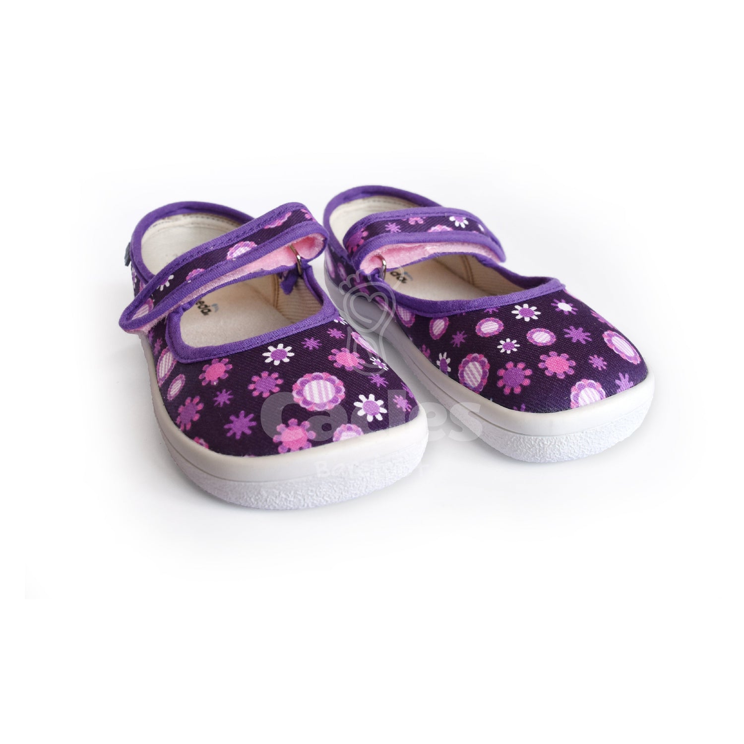 Beda - BF 0001/BA Violet Flowers - Merceditas Respetuosas-Beda-Cacles Barefoot-Tienda de calzado barefoot respetuoso minimalista