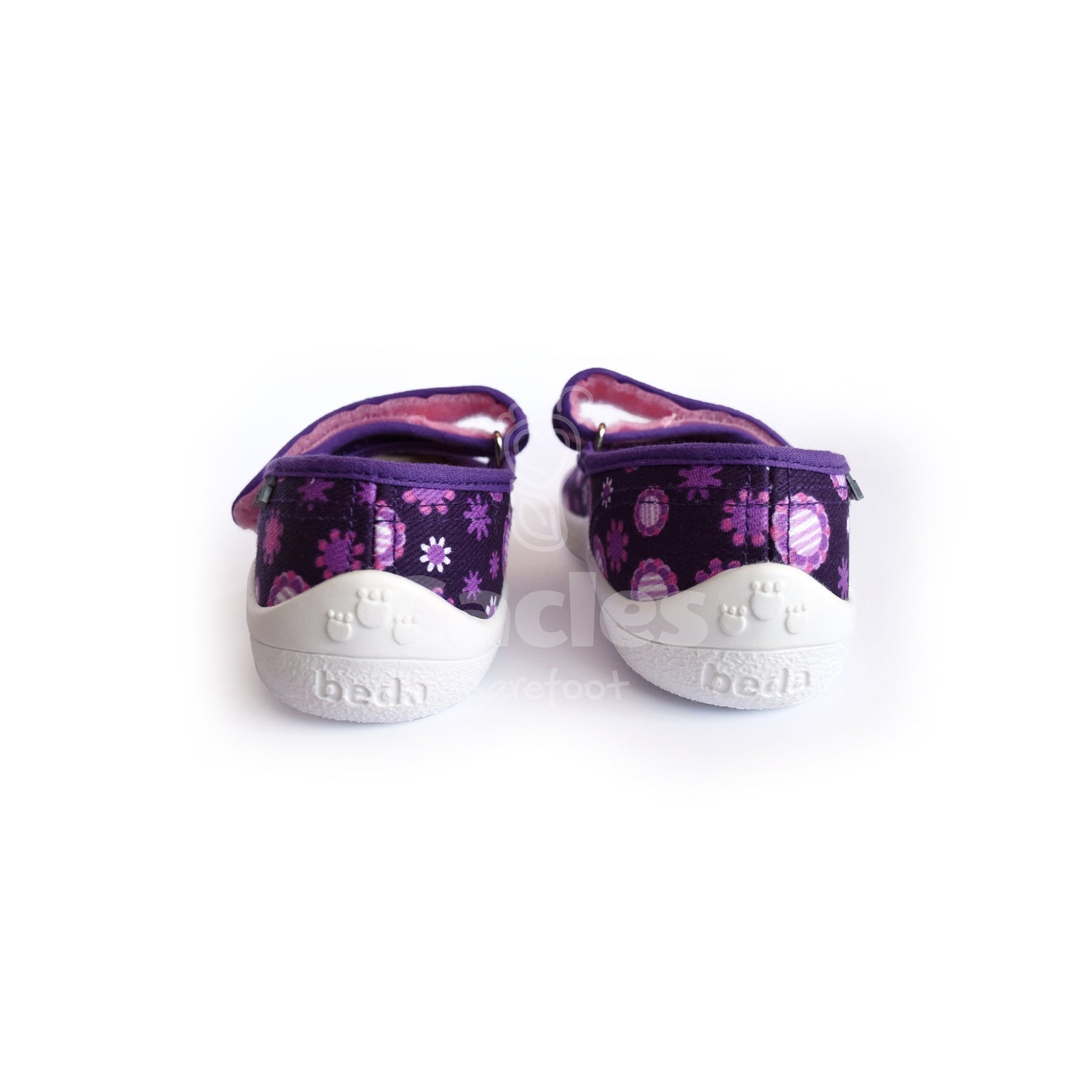 Beda - BF 0001/BA Violet Flowers - Merceditas Respetuosas-Beda-Cacles Barefoot-Tienda de calzado barefoot respetuoso minimalista
