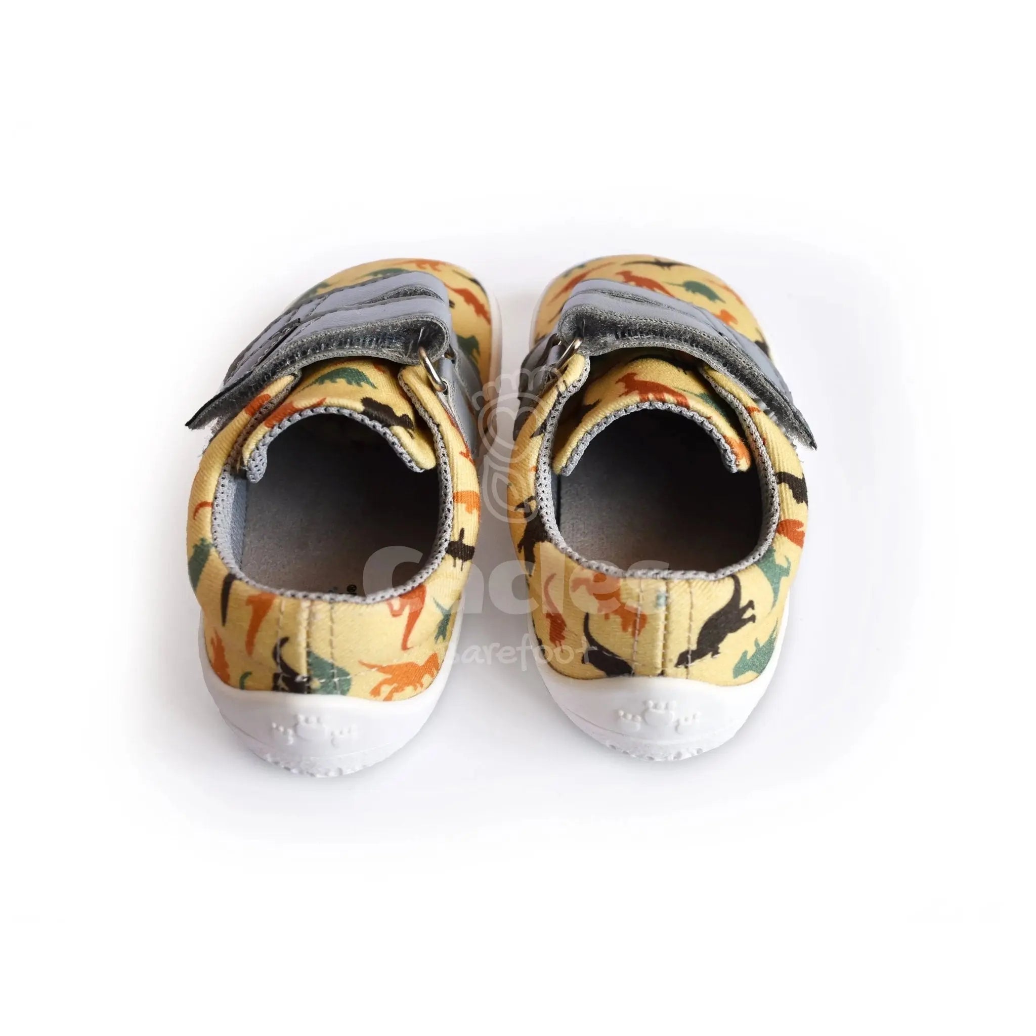 Beda - BF 0001/TEX/W Dinosaur - Lonetas Barefoot infantiles amarillas con estampado de dinosaurios