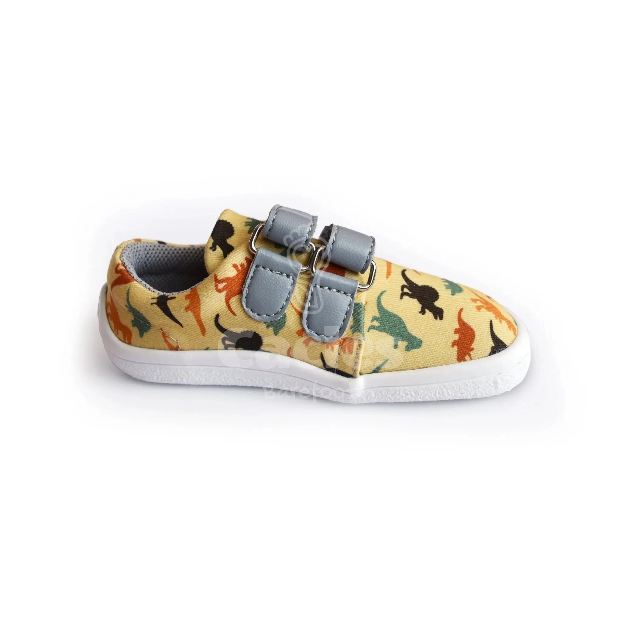 Beda - BF 0001/TEX/W Dinosaur - Lonetas Barefoot infantiles amarillas con estampado de dinosaurios