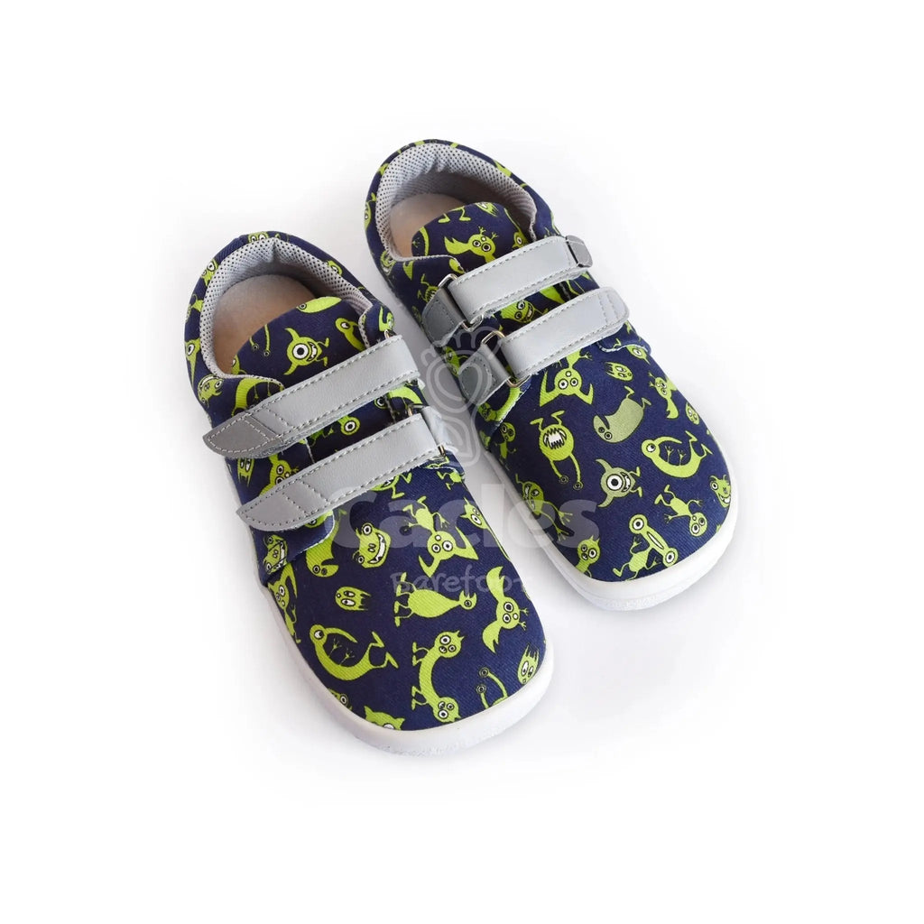 Beda - BF 0001/TEX/W Monsters - Lonetas Barefoot infantiles azul marino con estampado de monstruos