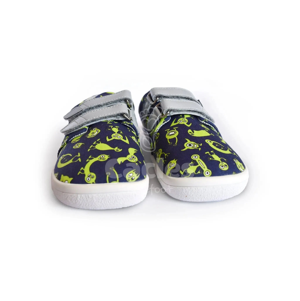 Beda - BF 0001/TEX/W Monsters - Lonetas Barefoot infantiles azul marino con estampado de monstruos