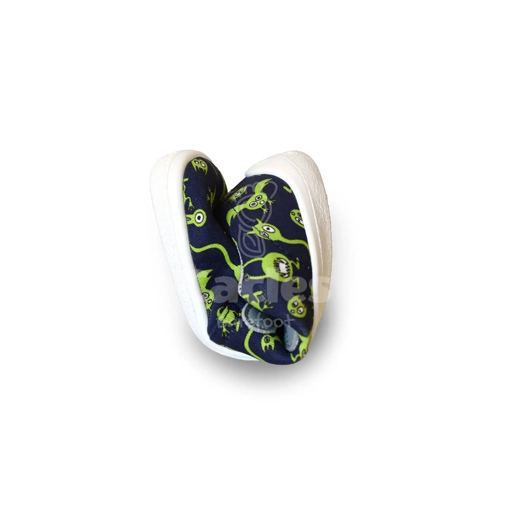 Beda - BF 0001/TEX/W Monsters - Lonetas Barefoot infantiles azul marino con estampado de monstruos