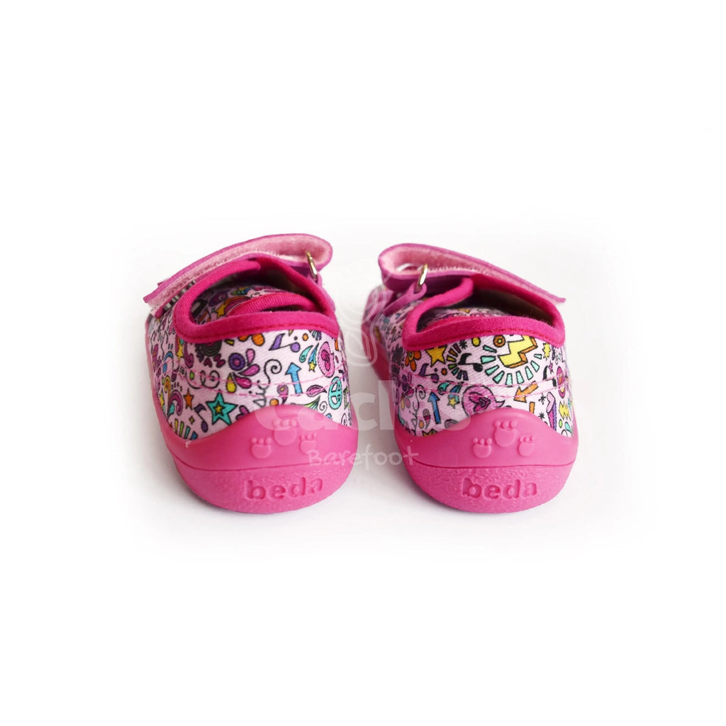 Beda - BFN 170040/TEX/W Music - Lonetas Barefoot infantiles rosas con estampado de música