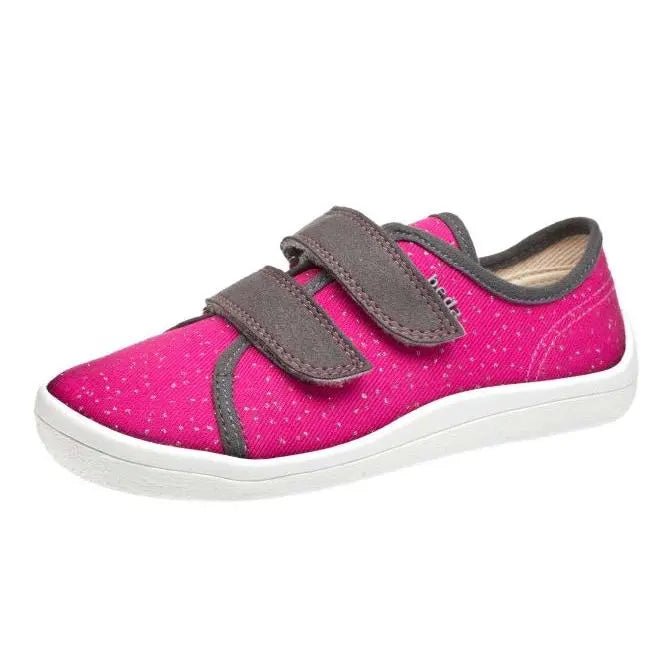 Beda - BFN 170040/TEX/W Pink Shine - Lonetas Barefoot infantiles rosas con brillo