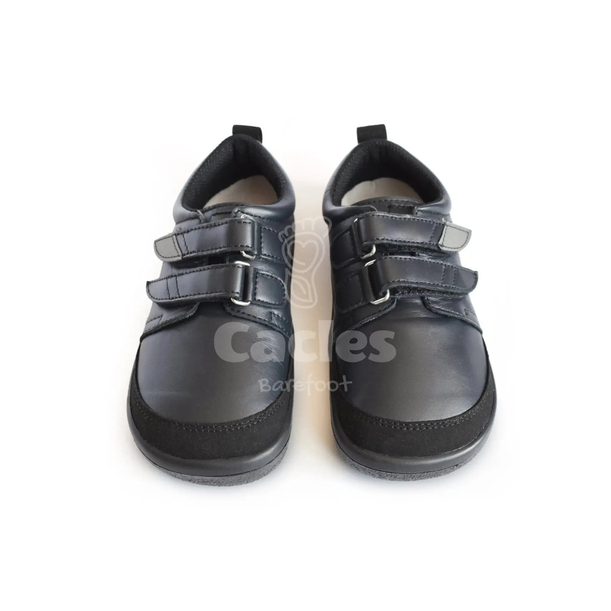 Beda - chaussures barefoot pour l'école - Noir uni