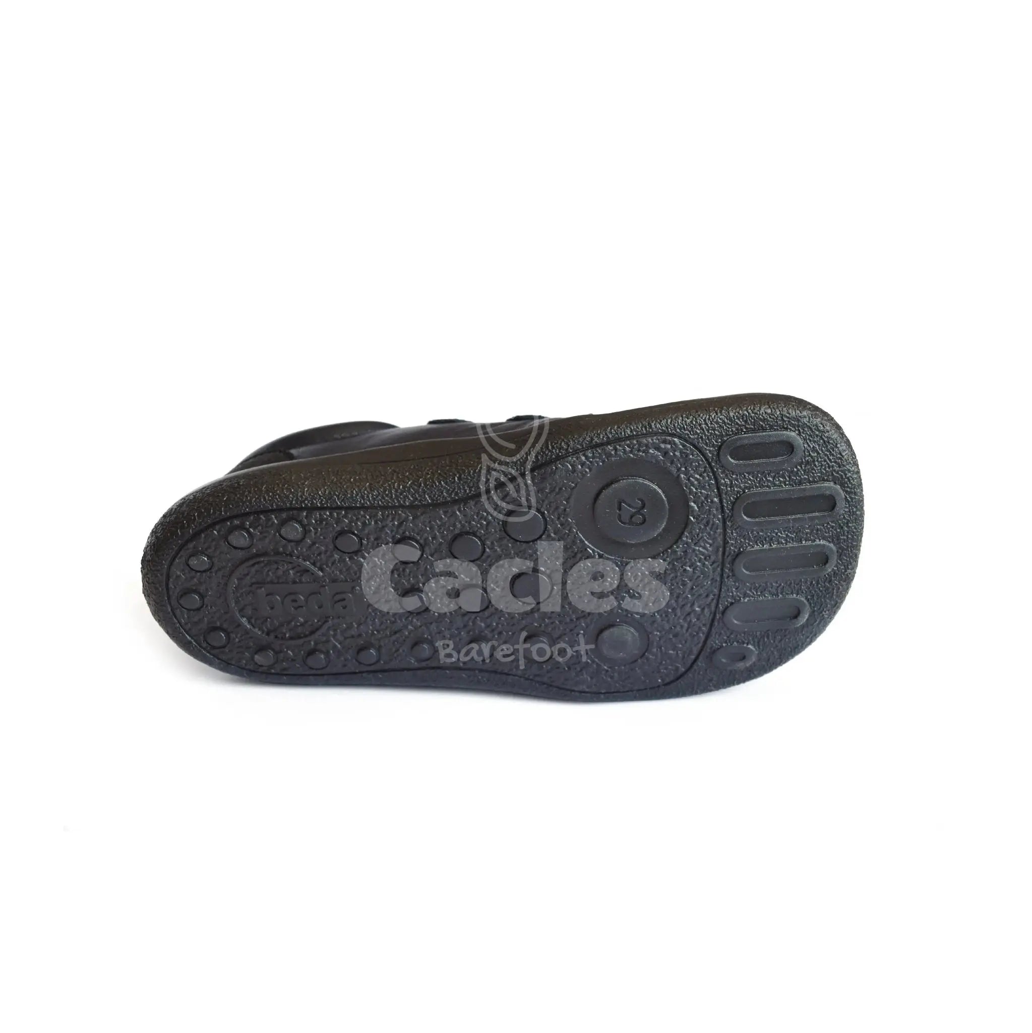 Beda - chaussures barefoot pour l'école - Noir uni