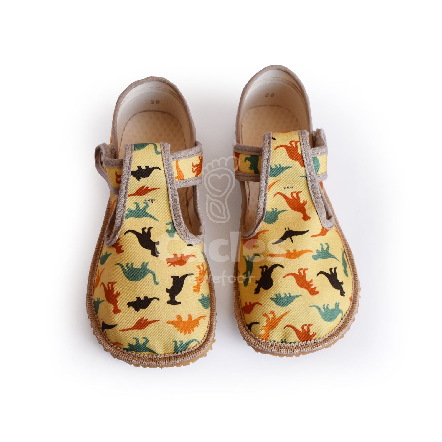 Beda - Slippers BF 060010/W - Dinosaurs-Beda-Cacles Barefoot-Tienda de calzado barefoot respetuoso minimalista