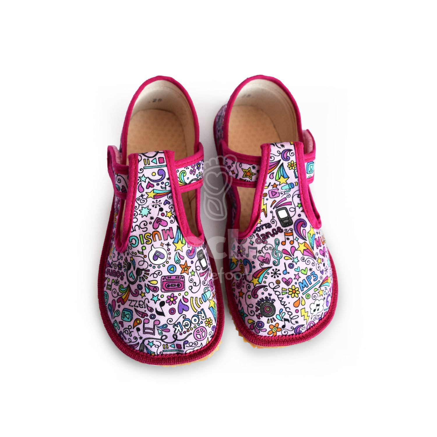 Beda - Slippers BF 060010/W - Music-Beda-Cacles Barefoot-Tienda de calzado barefoot respetuoso minimalista