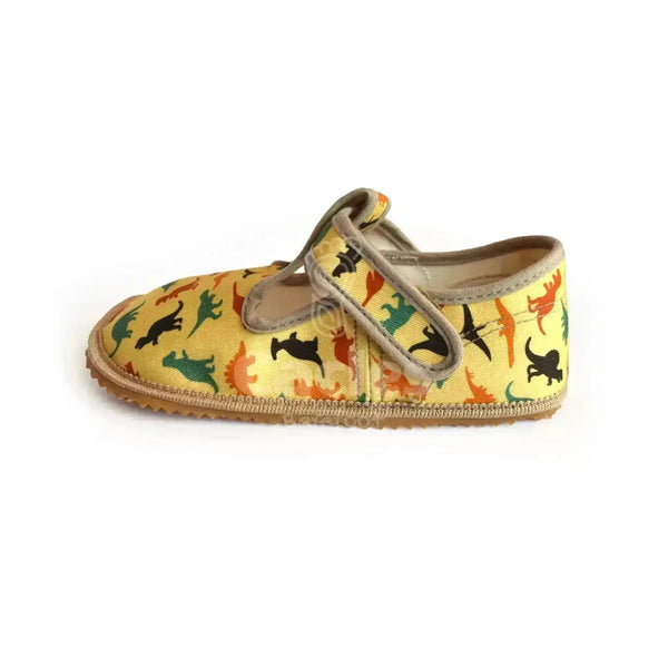Beda - Slippers Dinosaurs - Zapatillas de casa barefoot infantiles amarillas de dinosaurios