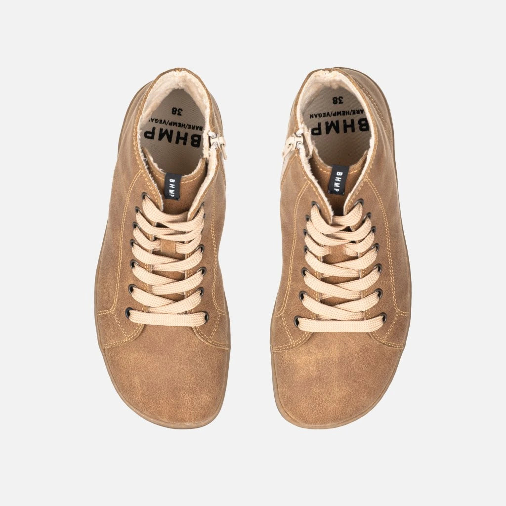 Bohempia - Alex Tobacco Brown - Botines barefoot con forro invernal