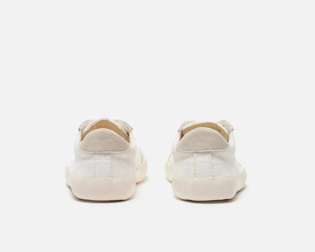 Bohempia Felix White & Tan - Zapatillas barefoot unisex veganas blanco y beige