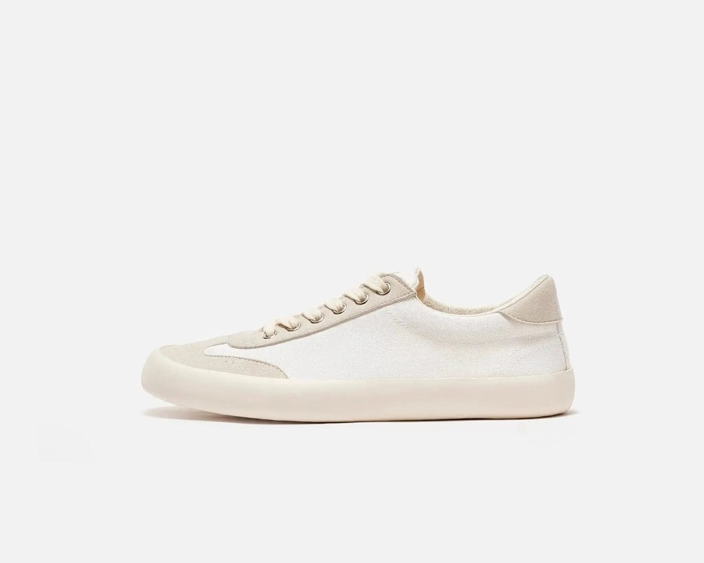Bohempia - Felix White & Tan - Zapatillas barefoot unisex veganas blancos y beige