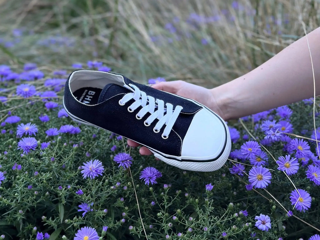 Bohempia - Herlik Black & White - Zapatillas barefoot veganas unisex negras