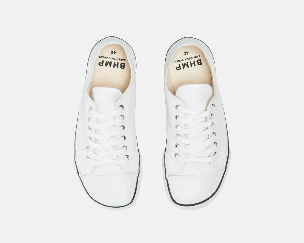 Bohempia - Herlik White & White - Zapatillas barefoot veganas unisex blancas