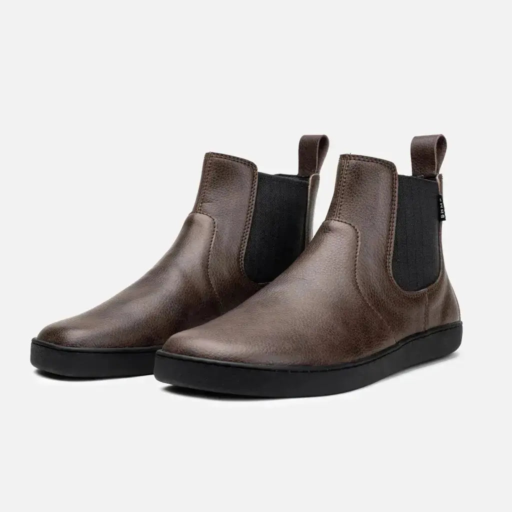 Bohempia - Lumi Dark Chocolate - Botas Chelsea Barefoot veganas unisex marrón oscuro