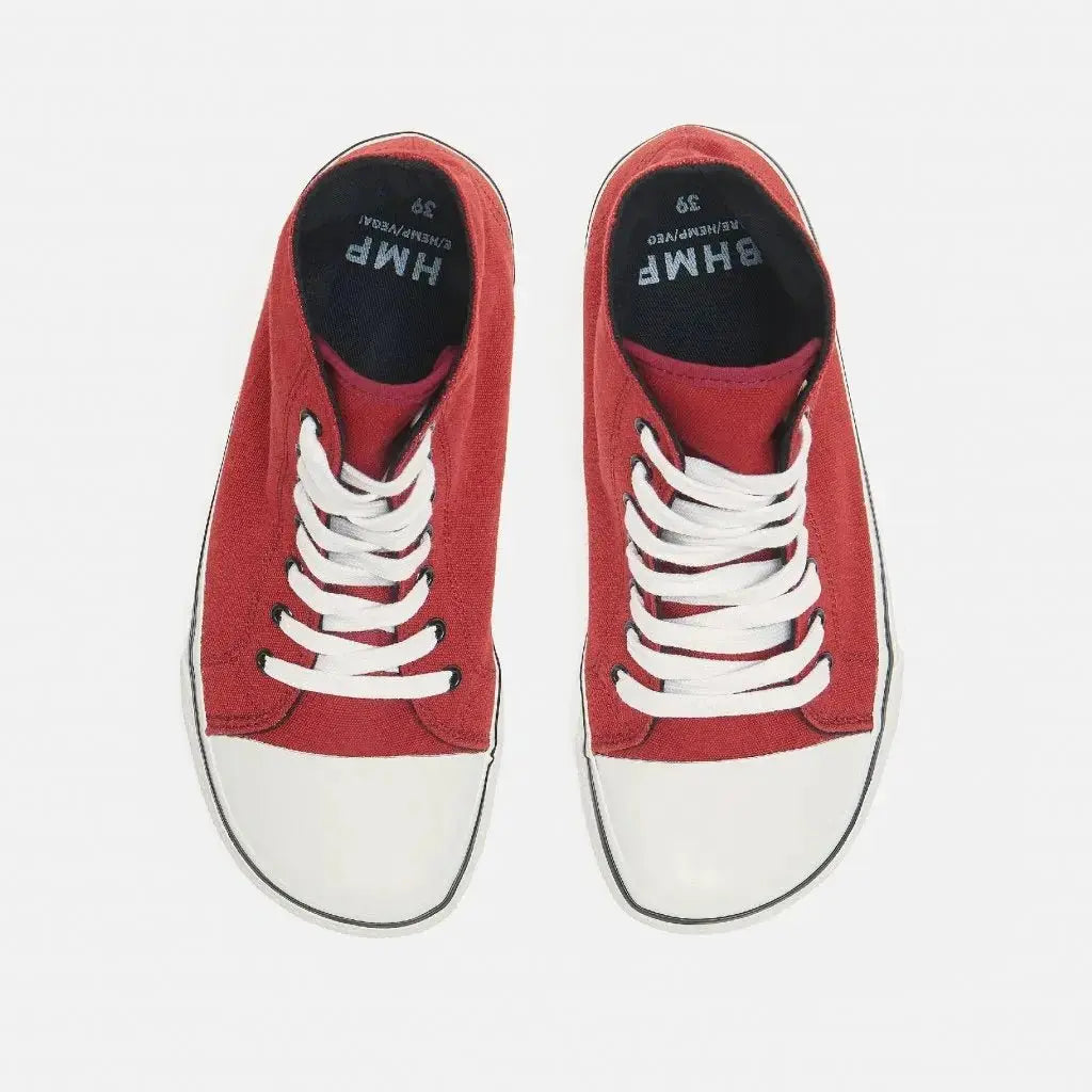 Bohempia - Orik 2.0 Burgundy & White - Deportivas barefoot de caña alta