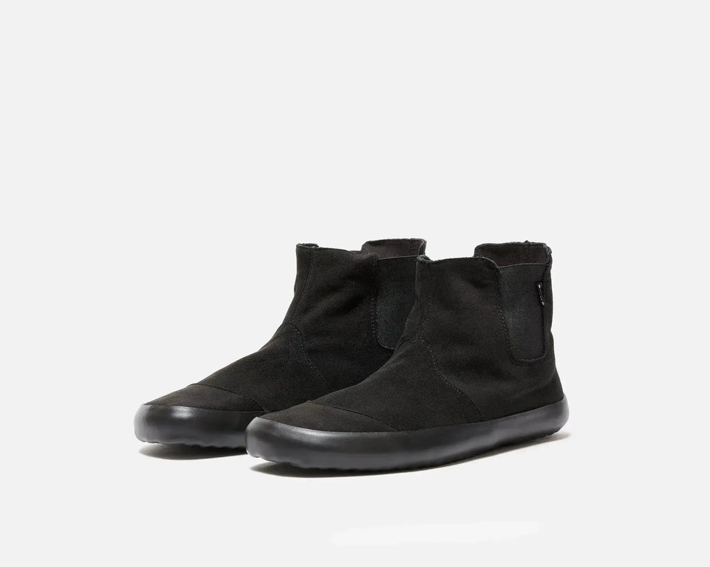 Bohempia - Rola Black & Black - Botas chelsea barefoot veganas unisex negras