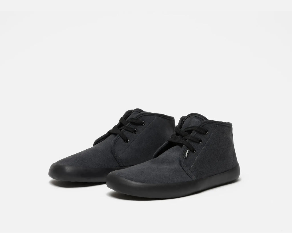 Bohempia - Zavid 2.0 Charcoal Black - Botines barefoot veganas unisex negras