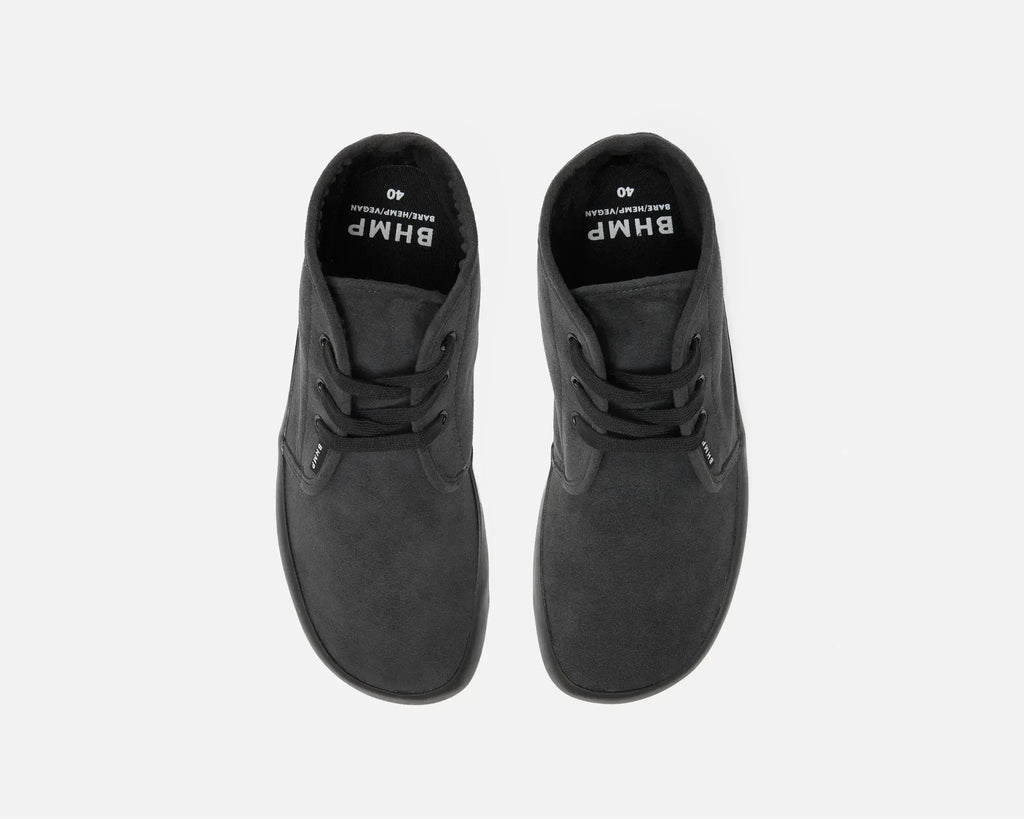 Bohempia - Zavid 2.0 Charcoal Black - Botines barefoot veganas unisex negras