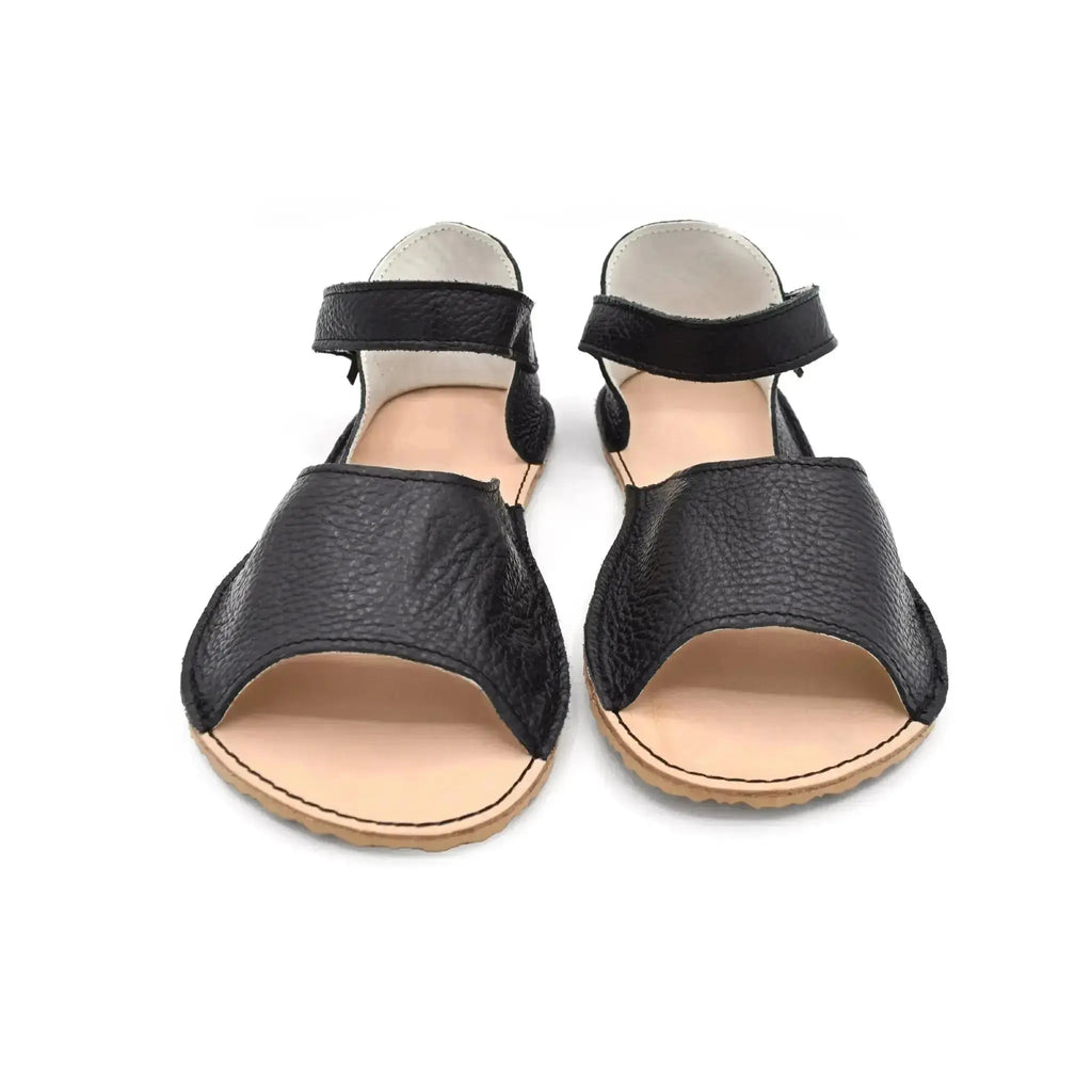 Cacles Barefoot - Akumal Black - Sandalias minimalistas negras para mujer