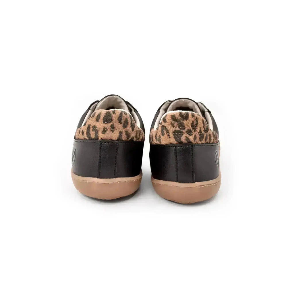 Coqueflex - Black Leopard - Zapatillas barefoot negras con animal print mujer
