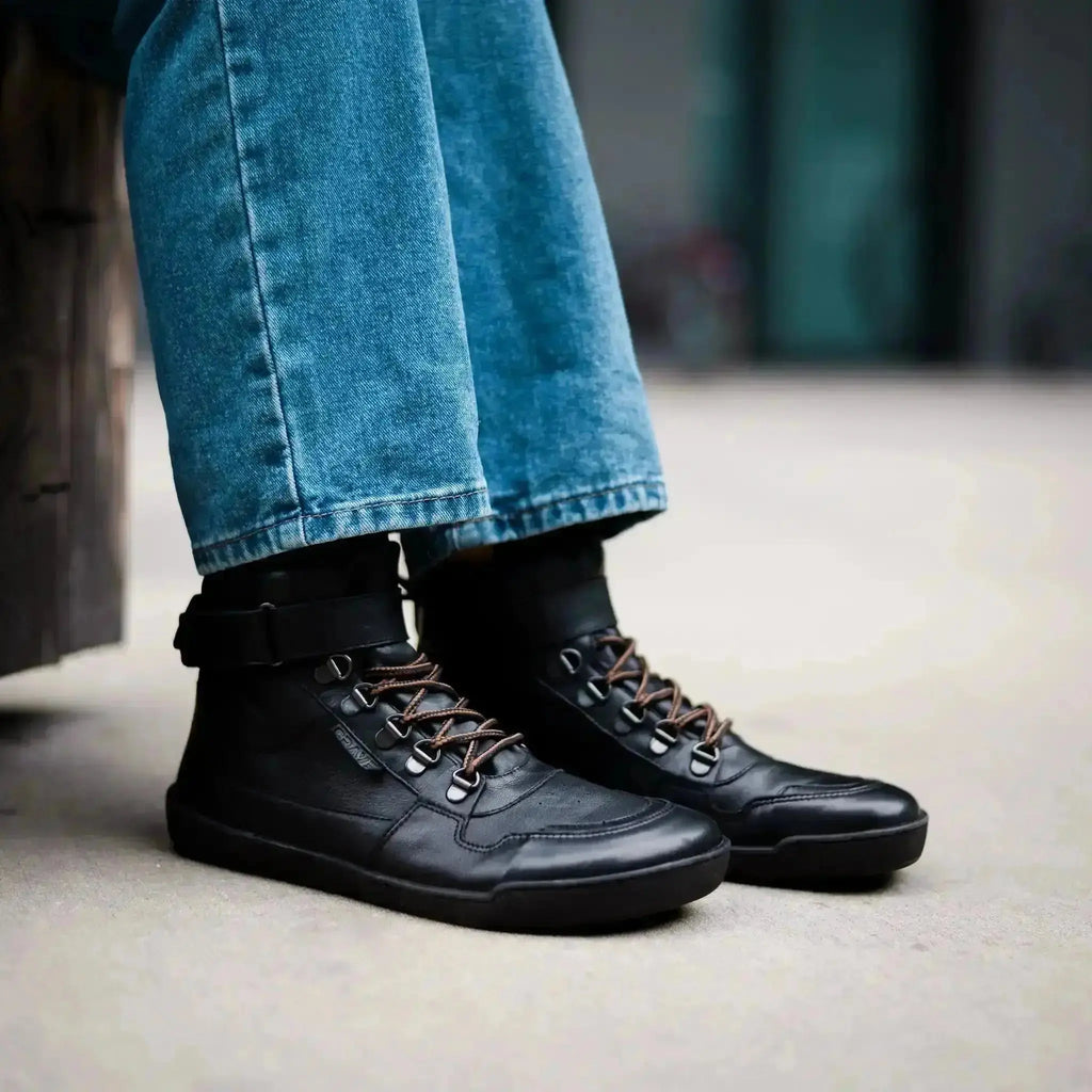 Crave - Glasgow 2.0 Black - botas barefoot con membrana