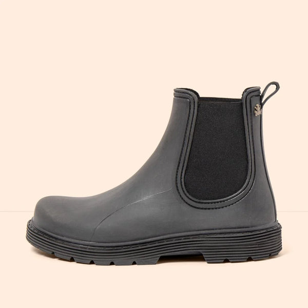 El Naturalista Chuva NA35 Rubber Black - Botines Chelsea barefoot para lluvia negros