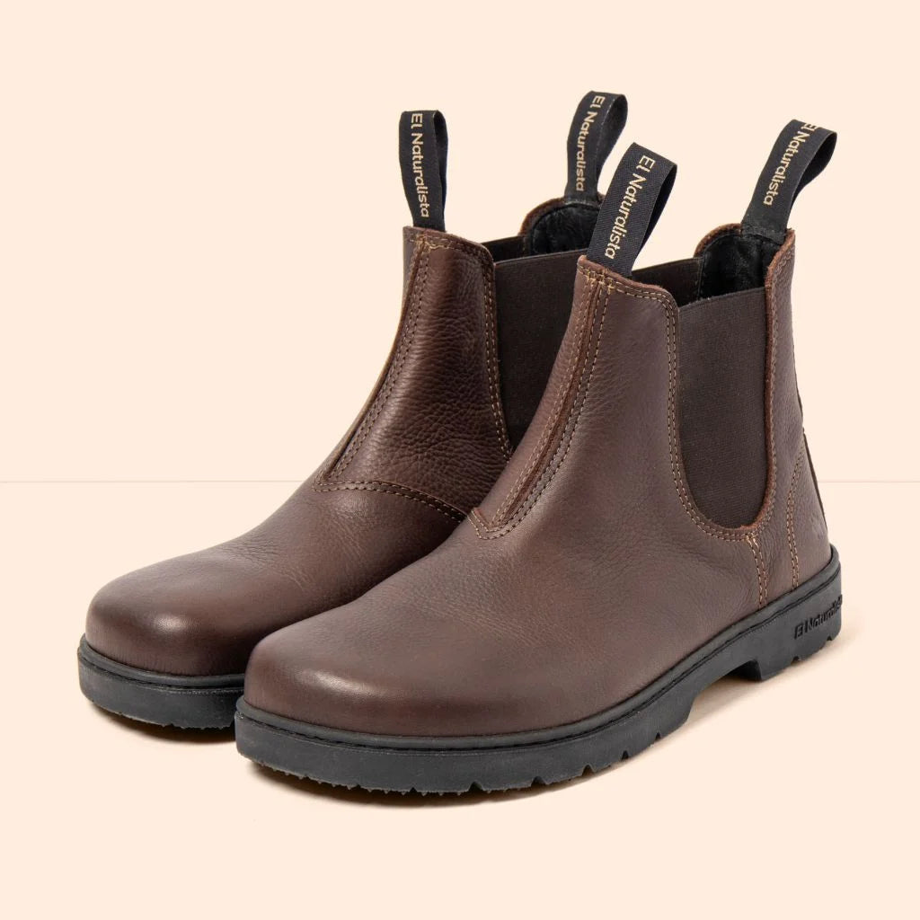 El Naturalista Nómada 5262A Alpine Grass Brown - Botines Chelsea barefoot de mujer marrones-Botas Chelsea-El Naturalista-Cacles Barefoot