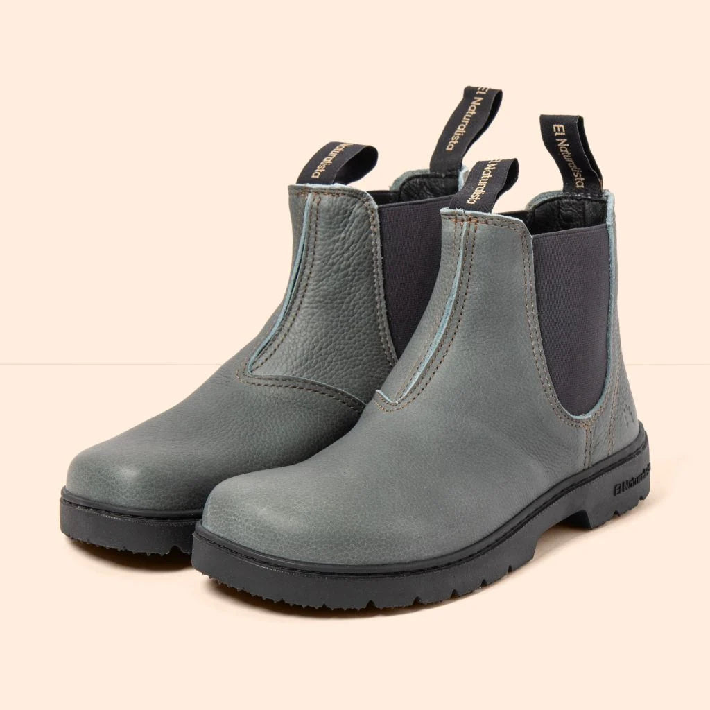 El Naturalista Nómada 5262A Alpine Grass Petrol - Botines Chelsea barefoot de mujer grises-Botas Chelsea-El Naturalista-Cacles Barefoot