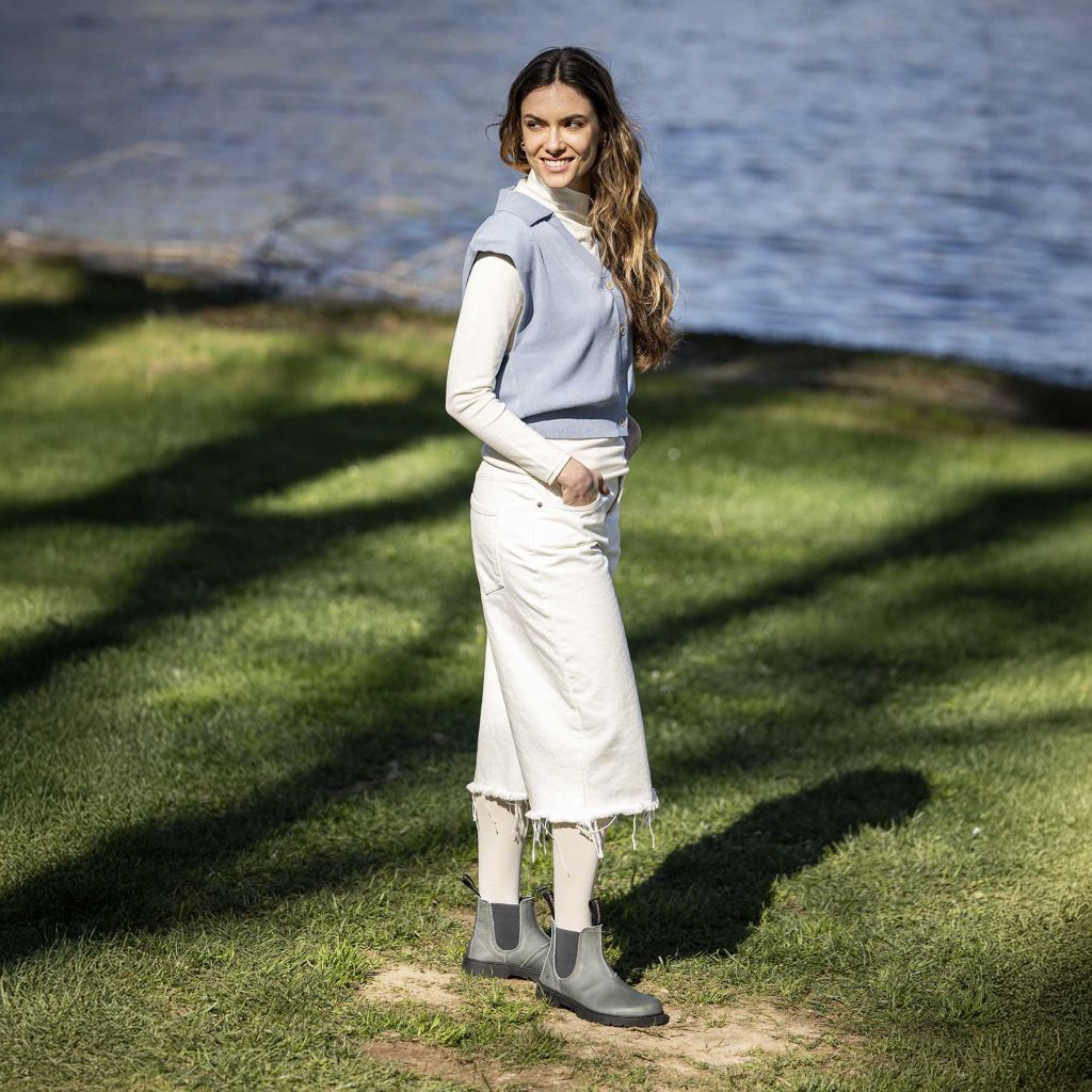 El Naturalista Nómada 5262A Alpine Grass Petrol - Botines Chelsea barefoot de mujer grises-Botas Chelsea-El Naturalista-Cacles Barefoot