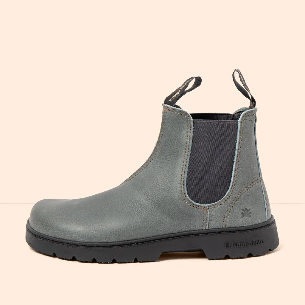 El Naturalista Nómada 5262A Alpine Grass Petrol - Botines Chelsea barefoot de mujer grises-Botas Chelsea-El Naturalista-36-Cacles Barefoot