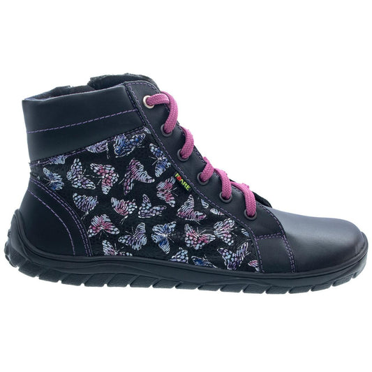 Fare Bare - AVILA All Year Butterfly Black - Botín bajo barefoot otoñal